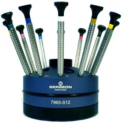 Bergeon 7965-S12 Set Of 12 Screwdrivers On Special Profile Stand - HS7965-S12 • $1360.22