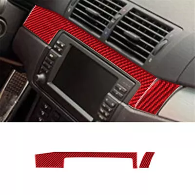 For BMW 3 Series E46 Red Carbon Fiber Car Interior Central Dashboard Cover Trim • $19.02