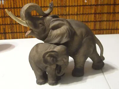 $8 • Buy Andrea By Sadek Porcelain Elephant Figurine Momma And Baby #7870