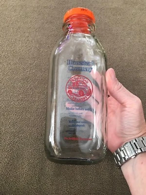 $9.89 • Buy Homestead Creamery 2016 Quart Glass Milk Bottle Burnt Chimney Va. (SB)