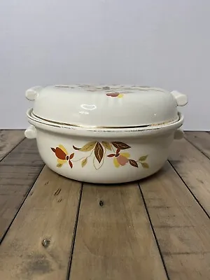 Vintage Hall's Autumn Leaf Mary Dunbar 2QT Covered Casserole Dish • $18