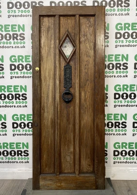 SOLID OAK FRONT DOOR HARDWOOD USED BESPOKE EXTERNAL EXTERIOR RECLAIMED 1930s OLD • £549.95