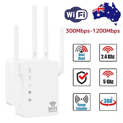 2023 WiFi Extender 5G Repeater 1200Mbps Wireless Amplifier Router Signal Booster • $30.07