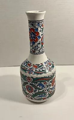 Vtg Metaxa Hand Made Porcelain Liquor Bottle Vase Decanter Floral Design Greece • $14