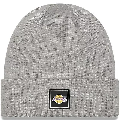 New Era Mens LA Lakers NBA Team Logo Cuffed Beanie Hat - Grey • £13