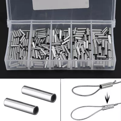 $8.99 • Buy 250pcs 5 Sizes Single Barrel Crimp Sleeves Copper Connector Kit For Fishing Line