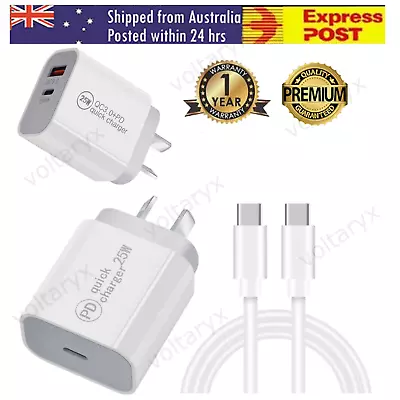USB-C Fast Quick Wall Charger 25W For Samsung S22 S21 S20 Plus Ultra Note 20 • $19.95