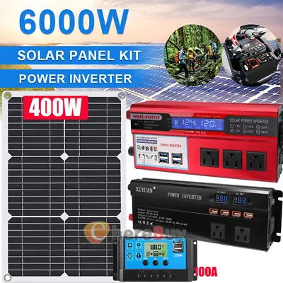 4000W Solar Panel System 12V Solar Battery 100A Controller Solar Panel Kit Home • $14.29