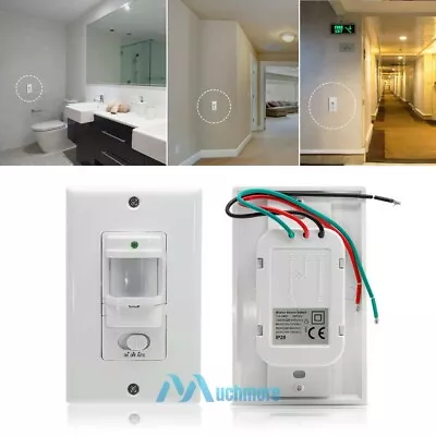 110V Motion Sensor LED Light Switch PIR Occupancy Sensor Single-Pole Wall Switch • $14.99