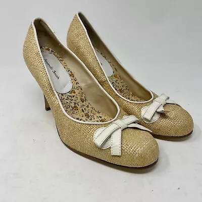 $18.71 • Buy Amanda Smith Woman’s Shoes Sz 8 ½M BELLE Natural Straw Look Leather Soles Pumps