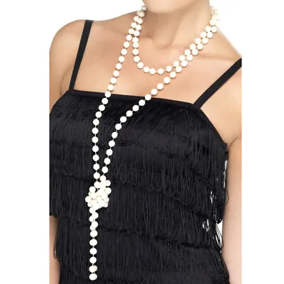 £3.99 • Buy Long Pearl Necklace Costume Flapper Jewellery