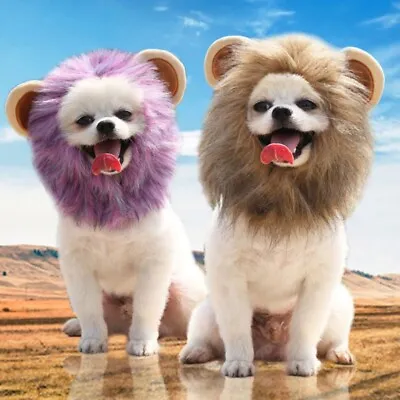 £8.92 • Buy Pet Costume Lion Mane Wig For Dog Cat Party Fancy Dress Up Christmas Halloween