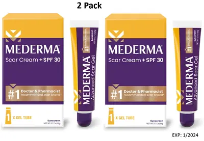 2 Pack Mederma Scar Cream + -SPF 30 0.7oz EXP 1/2024 • $17.22