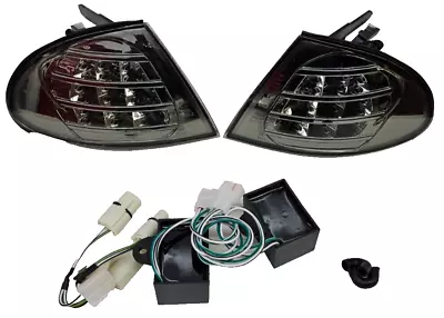 BMW E46 Coupe Convertible DEPO Smoke LED Chrome Corner Signal Lights For 99-01 • $70