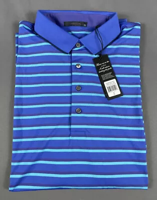 Greyson Golf Shirt Polo Massapequa XL Blue BTB Striped NWT MSRP $90 • $42.24