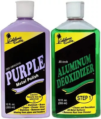 California Custom Products PURPLE METAL POLISH & ALUMINUM DEOXIDIZER Combo Kit • $34.95