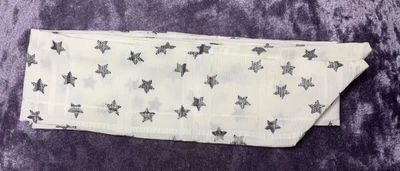 £4.50 • Buy WHITE BLACK STAR CHIFFON SELF TIE BOW HAIR SCARF HEAD BAND RETRO 50s 60s 