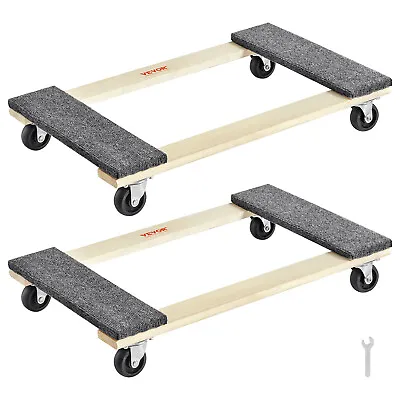 VEVOR Furniture Dolly Moving Dolly Caster 1000 Lbs Each Load 2PCS 8 Wheels Wood • $48.99