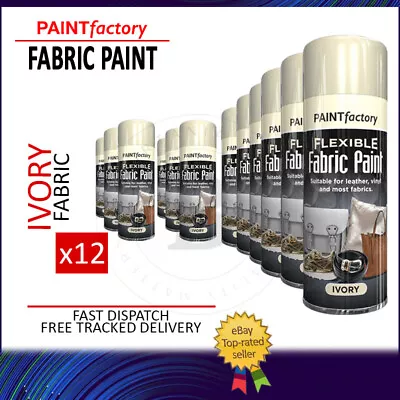 Ivory Fabric Spray Paint Aerosol Flexible Leather Vinyl Clothes Textile 200ml • £29.99