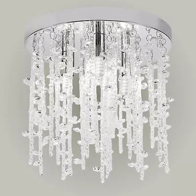 Modern Crystal Ceiling Light Chandelier 30cm Fitting Glass Crystal Jewels • £17.99