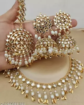 Indian Bollywood Gold Plated Kundan Choker Bridal Necklace Earrings Jewelry Set • $22.79