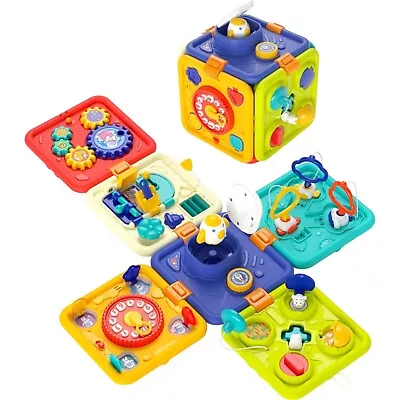 Montessori Activity Cube Toy Kids Multifunction Sensory Lighting Music Toddler • $29.99