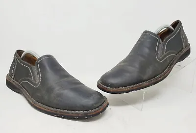 John Varvatos Mens USA Gray Leather Slip On Shoes Size 11 M • $37.95