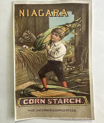 Victorian Trade Card Niagara Cornstarch Griswold Bros Bellows Falls Vt A88 • $19.95