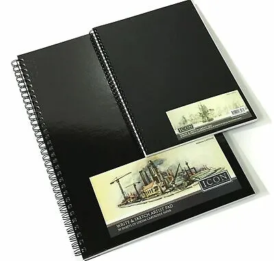 A3 A4 Sketching Drawing Books  Spiral Bound Hardback Sketchbooks White Paper Pad • £6.50