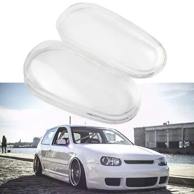 Left&Right Headlight Lens Cover Lense Glass Cap For VW MK4 Golf GTI R32 1999-05 • $76.80