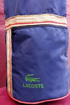 VINTAGE 80s LACOSTE PUMP DUFFEL NYLON BACKPACK Travel Nylon BAG Bennetton CASUAL • £39.99