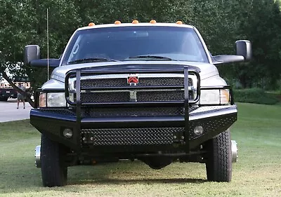 Fab Fours DR94-S1560-1 Black Steel Front Ranch Bumper Fits 94-02 Ram 2500 • $1729.99