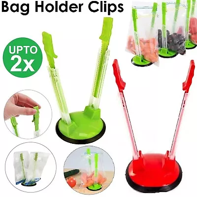 Bag Holder Clips Food Storage Bag Holder Clips Non Slip Bracket Zip Lock Clip • $11.69