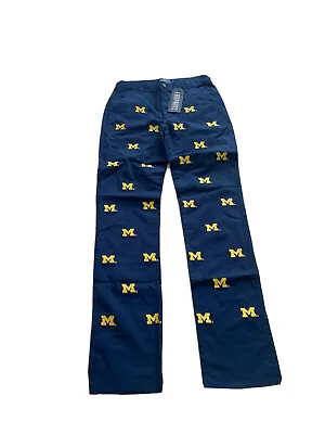 University Of Michigan Men's M Logo Blue Pants By FanPants Size 38/unhemmed • $8.99