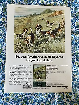 Vintage 1976 Peters Cartridge Ammunition Calendar Offer Print Ad Beagles • $6.90