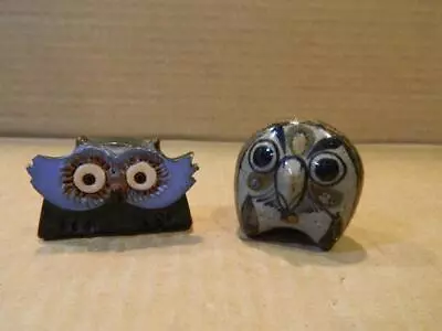 2 Ceramic Art Pottery Owl Figures Jorge Wilmot Tonala & MR Ceramica Vintage • $7.99