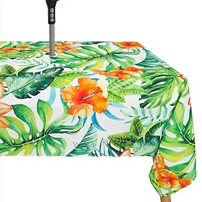 Waterproof Outdoor Tablecloth With Umbrella Hole For Rectangle Table 60x84inch R • $36.73