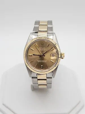 RARE $12000 ROLEX 1601 DATEJUST 36mm Mens 18k Yellow Gold SS Watch SERVICED • $4550