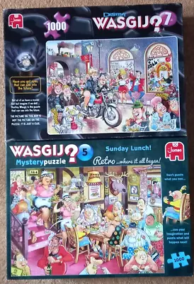 Two Wasgij? 1000 Piece Jigsaw Puzzles No.7 Rock Around Clock & No.5 Sunday Lunch • £15