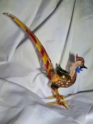 Vintage Murano Lampwork Pheasant - Large - Glass Figurine • £28