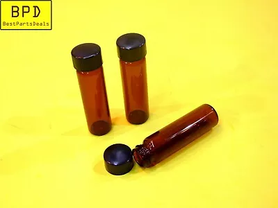 3x AMBER Glass Vial 17x60 Mm 2 DRAM 7.4 Ml Thread CAP FISHERBRAND 03-339-23C • $5.99