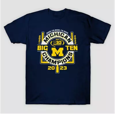 New 2023 Michigan Wolverines Big Ten Champions 2023 Football T-Shirt • $14.95