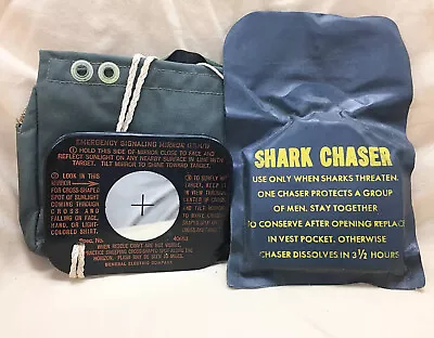 Rare! Late 50s To Early Vietnam Era USAF Shark Chaser & Signal Mirror Kit • $65