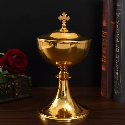 Holy Grail Brass Medieval Christian Chalice Cup Religious Icon Curio • $102.77