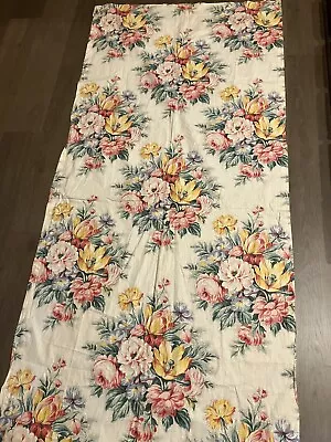 VTG 4 Panels Curtains Cottagecore Shabby Pink Floral Peonies Blue Green 32x76  • $142.50