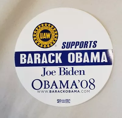 2008 Obama Election  Sticker By UAW United Auto Workers Support Obama  • $13.99