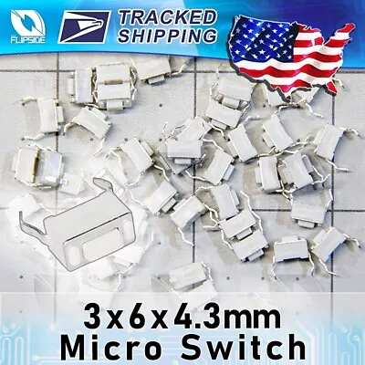 50x 3x6x4.3mm Tactile Momentary Contact Push Button Switch 3*6*4 2Pin DIP WHITE • $7