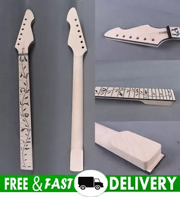 DIY 24fret Guitar Neck 25.5inch Maple Black Vine Inlay Bolt On Heel Guitar Necks • $59.14