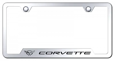 Corvette C5 Mirrored Chrome Notched License Plate Frame Official Licensed • $35.95