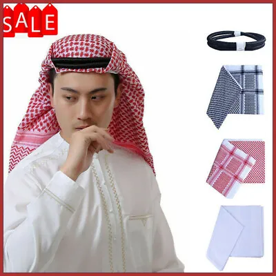 Muslim Men Head Scarf Arab Middle Eastern Pattern Turban Cover Shawls Head Wrap • $10.39